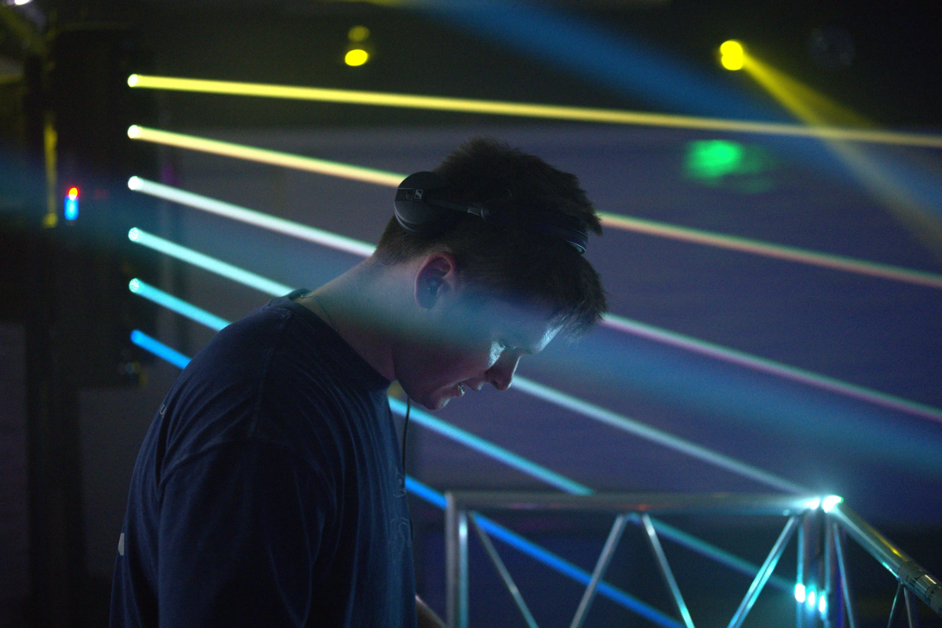 Key production moment with Jason Kushy at the studio mixing desk